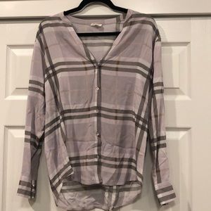 Joie lavender plaid blouse